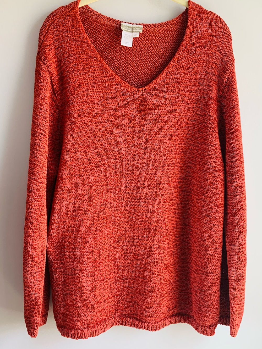 Coldwater Creek Sweater Rust Terracotta Lightweight Tunic Length Business Casual